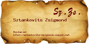 Sztankovits Zsigmond névjegykártya